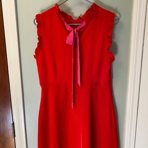 Motherhood Maternity red ruffle shoulder dress